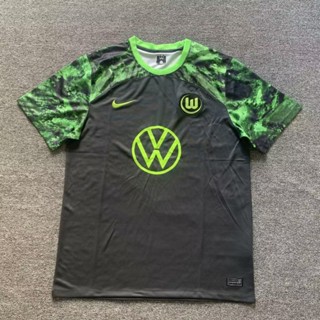 เสื้อกีฬาแขนสั้น ลายทีมชาติฟุตบอล Wolfsburg Away Club Jersey S-XXL 23-24 ชุดเยือน สําหรับผู้ชาย