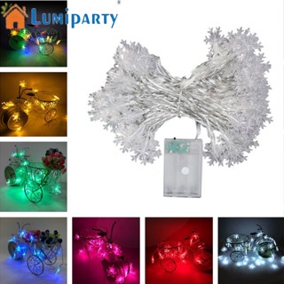 Lumiparty สายไฟ LED 40 ดวง รูปเกล็ดหิมะ ยาว 6 เมตร สําหรับตกแต่งปาร์ตี้คริสต์มาส งานแต่งงาน กลางแจ้ง