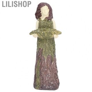 Lilishop Fairy Statue Bird Feeder Statuary Bird Feeder For Outdoor Gardens