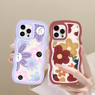 เคสโทรศัพท์มือถือ TPU ลายภาพวาดสีน้ํามัน รูปคลื่น ดอกไม้ สําหรับ Redmi Note 12 Redmi A1 A2 10C 10A 9C 9T Note 11S 10 5G 10S 9S 8 Pro Xiaomi Poco M5S M3 X3 Pro NFC HOSTR