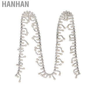 Hanhan Pearl Tassel Rhinestone Trim  Fashionable Pearl Rhinestone Tassel Exquisite 1 Yard  for Jewelry for Clothing