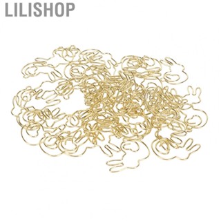 Lilishop Rabbit Shaped Paper    Slip Page Marker Clips 50 Pcs Golden  for File Classification