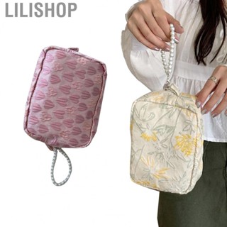 Lilishop Girl Cosmetic Bag  Small Makeup Bag Pearl Pendant Large  Fine Workmanship Lightweight Exquisite Surface Portable  for Travel