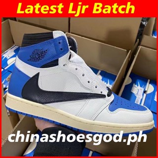 【100%LJR Batch】air Jordan 1 Travis Scott fragment AJ1 รองเท้าผ้าใบ ข้อสูง สําหรับผู้ชาย ผู้หญิง ไซซ์ 4-7 7.5--13 EBZE 2023