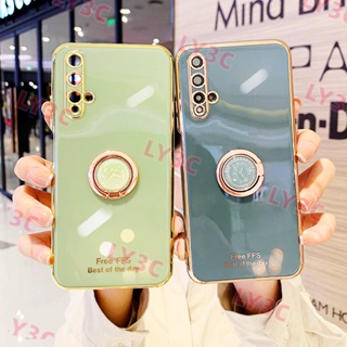 เคสโทรศัพท์มือถือ ชุบไฟฟ้า กันกระแทก พร้อมแหวนขาตั้ง สําหรับ HONOR 20 X30 30S X30i X8 X6 X8A X9 X9A 4G 5G