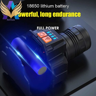 ไฟหน้า LED 2400mAh ชาร์จ USB 800LM IPX4 สําหรับเดินป่า ตั้งแคมป์