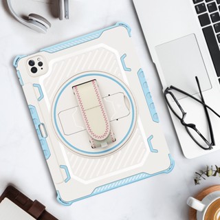 เคสแท็บเล็ต ไฮบริด แบบบาง หมุนได้ พร้อมสายคล้องมือ สําหรับ iPad Pro 12.9 2022 6th M2 Pro 12.9 2021 2020 Pro 12.9 2018