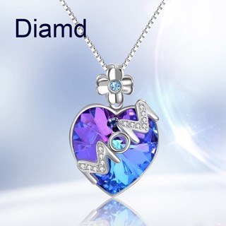 Diamd สร้อยคอคริสตัล รูปหัวใจ ของขวัญวันแม่ วันวาเลนไทน์ สําหรับวันแม่