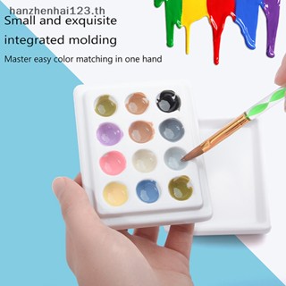 Hanhai จานสีเซรามิค พลาสติก พร้อมฝาปิด สําหรับวาดภาพระบายสีเล็บ