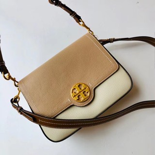 Tory Burch Felix กระเป๋าถือ กระเป๋าสะพายไหล่ สะพายข้าง หนังวัวนิ่ม ความจุขนาดใหญ่ พิมพ์ลายลิ้นจี่ สองสี