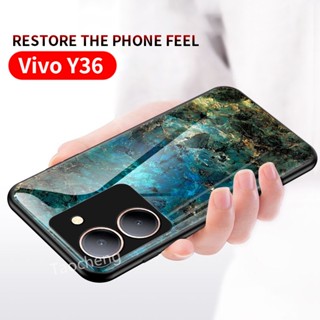 เคสโทรศัพท์มือถือแบบนิ่ม TPU กันกระแทก ลายหินอ่อน หรูหรา สําหรับ Vivo Y36 VivoY36 4G 5G 2023