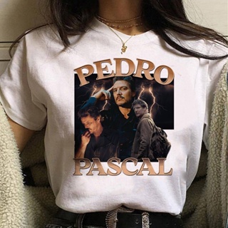 เสื้อยืด พิมพ์ลายมังงะ Pedro Pascal แฟชั่นฤดูร้อน สไตล์ฮาราจูกุ สําหรับผู้หญิง