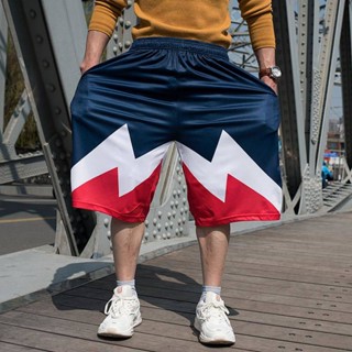 【TG-youzan】 Hip Hop plus Size Basketball Pants Mens Shorts Trendy Mens Fat Sports Shorts Wide Leg over the Knee Large Size Shorts Men KgzN