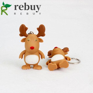 Rebuy พวงกุญแจไฟฉาย Led รูปการ์ตูนกวางน่ารักหลากสีสันสําหรับเด็ก