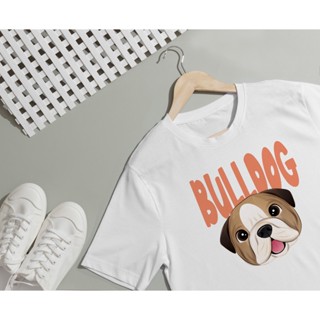 เสื้อยืดลาย น้องหมาบลูด็อก Bull Dog ผ้า Cotton  สีสันสดใส ใส่สบาย ลายน่ารักๆ