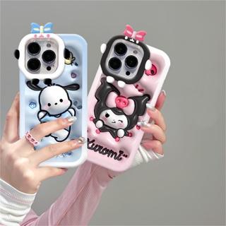 Hostr เคสโทรศัพท์ซิลิโคน แบบนิ่ม ลายการ์ตูน Sanrio Pochacco Kuromi สําหรับ OPPO A78 A17 A17K A57 2022 A15 A16 A16K A54 A53 A12 A5S F11 A3S A31 A52 A92 A94 A93 A37 F9 A1K Reno 5 A76 A96 A36