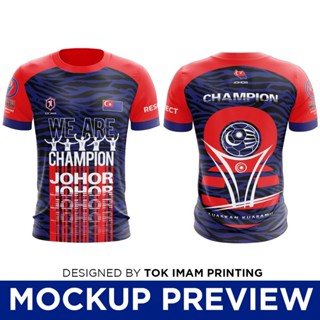 เสื้อยืดแขนสั้น พิมพ์ลาย JOHOR CHAMPION การออกแบบใหม่ !!