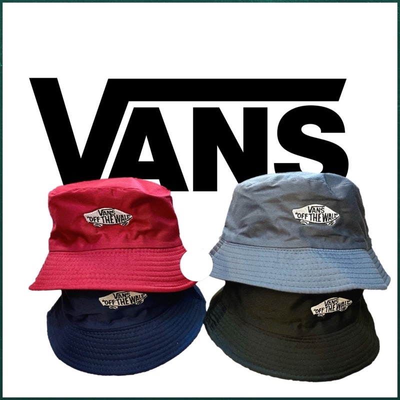 Vans Cap Two Sided Design Bucket Cap หมวกชาวประมง Unisex Bucket Hat หมวกตกปลาสองสีหมวกตกปลาผู้ชาย