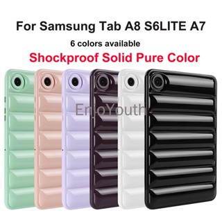 เคสโทรศัพท์มือถือแบบนิ่ม กันกระแทก สีพื้น สําหรับ Samsung Tab S6 Lite A8 A7 10.4 นิ้ว A 8.0 SM-T295