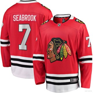 Qy NHL Chicago Blackhawks Home Jersey Seabrook เสื้อยืดแขนยาว เสื้อกีฬา พลัสไซซ์