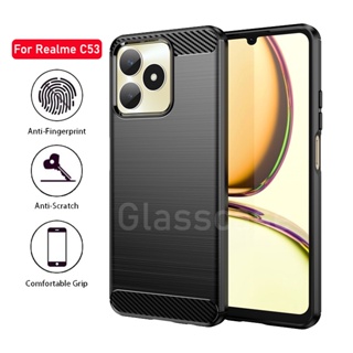 เคสโทรศัพท์ซิลิโคน คาร์บอนไฟเบอร์ กันกระแทก สําหรับ Realme C51 C53 C 53 C55 C 55 Nfc Narzo N53 N 53 NarzoN53 RealmeC51 RealmeC53 RealmeNarzoN53 2023