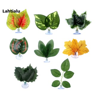 Lahtialu เปลปลากัด ใบไม้จําลอง สําหรับตกแต่งตู้ปลา 8 ชิ้น