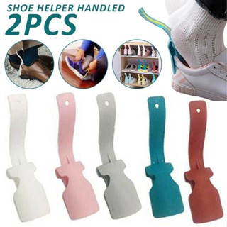 New 2pcs Shoe Helper Handled Lazy Shoe Horn Easy on &amp; Off Shoes Lifting Helper