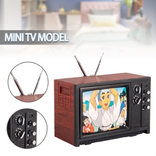 Dollhouse Miniature 1/12 Vintage TV Mini Television Model Decor Accessories