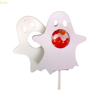 Love Halloween Ghost Lollipop Holder แผ่นแม่แบบ ตัดลายนูน สําหรับตกแต่งงานปาร์ตี้ฮาโลวีน