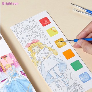 Brightsun สมุดระบายสีน้ํา แบบพกพา ของเล่นสําหรับเด็ก 20 แผ่น