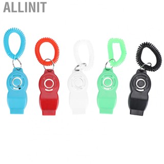 Allinit 5PCS Portable 2 in 1 Dog Clickers Training Whistle with Wrist Strap Pet Tools