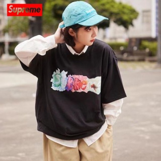 [พร้อมส่ง] เสื้อยืดลําลอง ผ้าฝ้าย 100% แขนสั้น พิมพ์ลาย Supreme SS23 WATERCOLOR TEE โอเวอร์ไซซ์ สําหรับผู้ชาย ผู้หญิง