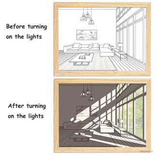 Sy7 (พร้อมหลอดไฟ LED ) โคมไฟข้างเตียงนอน จิตรกรรมฝาผนัง สร้างสรรค์ DIY แขวนภาพวาด ที่เรียบง่าย และอบอุ่น กลางคืน