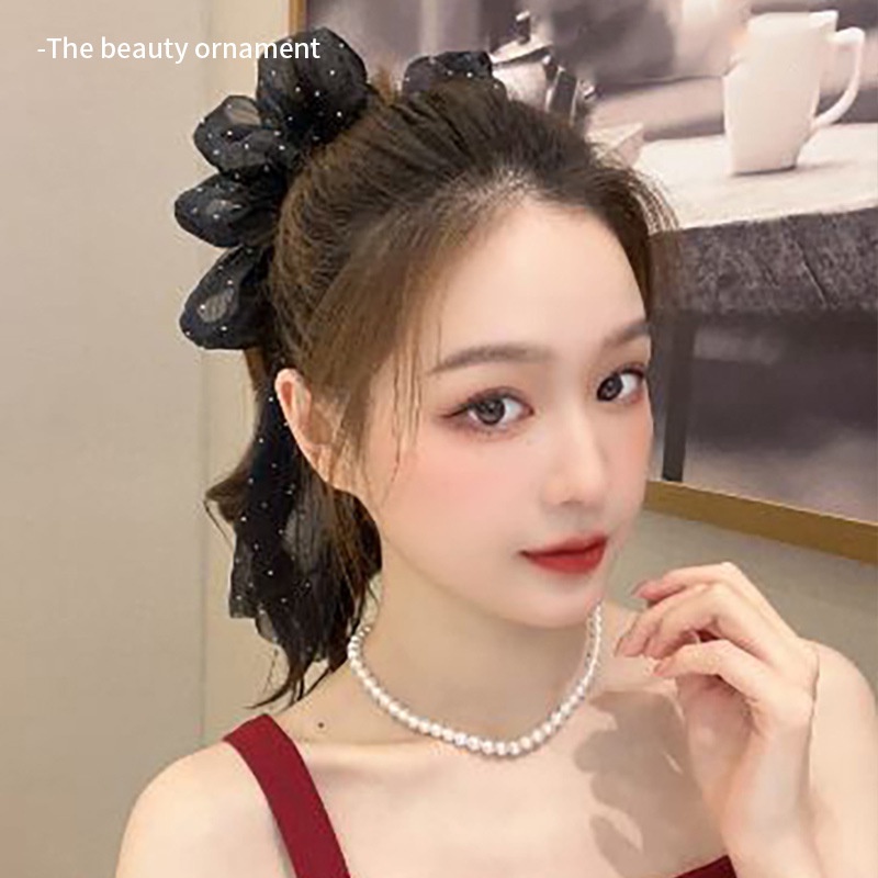กิ๊บติดผมหางม้า ผ้าตาข่าย ประดับโบว์ ขนาดใหญ่ เข้ากับทุกการแต่งกาย สไตล์ฝรั่งเศส สําหรับผู้หญิง ราคา ถูกที่สุด ดีลบีเคเค แกลเลอรีภาพที่ 6