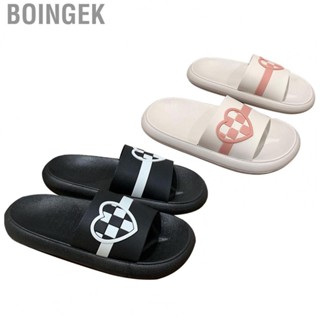 Boingek Platform Summer Slipper  Thick Soled Slippers Fashionable Heart Pattern Soft 2pcs PVC Open Toe for Couple Foot