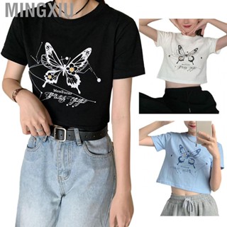 Mingxiu Women Short Tee  All Matching  Silk Fashion Sleeve T Shirt for Summer Sisters