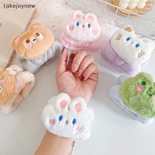 [takejoynew] สายรัดข้อมือ ผ้าไมโครไฟเบอร์ กันน้ํา กันเปื้อน ลายการ์ตูนน่ารัก 2 ชิ้น KLB