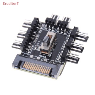 [EruditerT] อะแดปเตอร์ซ็อกเก็ตพัดลมระบายความร้อน SATA 1 เป็น 8 3pin 12V PCB สําหรับคอมพิวเตอร์