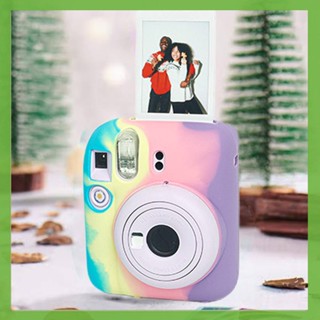 เคสกระเป๋าใส่กล้อง ซิลิโคนนิ่ม สีสันสดใส สําหรับ Instax Mini 12