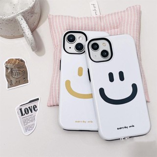 เคสโทรศัพท์มือถือ ซิลิโคน กันกระแทก ลายหน้ายิ้มน่ารัก เรียบง่าย สําหรับ Iphone 14ProMax 12 13