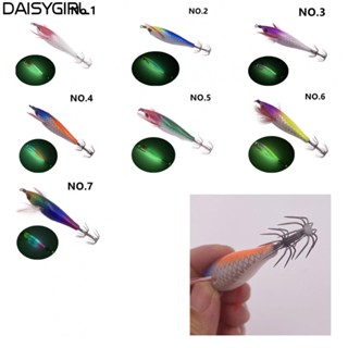 【DAISY Fishing】Fishing Lure Squid Hook Vertical Wooden 1pc 5g/8cm Cuttlefish Fish Hook