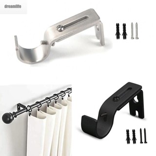 【DREAMLIFE】Bracket Plus Set For Drapery Rod Poles Metal Modern 2.5 Mm Thick Bracket