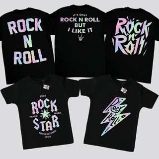 เสื้อยืด พิมพ์ลายโลโก้ ROCK N ROLL HOLOGRAM Sakazuki สําหรับเด็ก