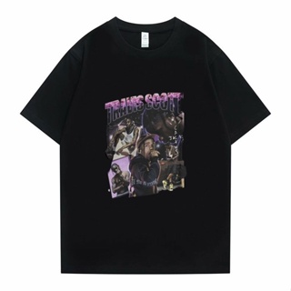 เวรเอ้ย  [S-5XL]เสื้อยืดแขนสั้น พิมพ์ลาย Travis Scott สไตล์ฮิปฮอป สําหรับผู้ชาย และผู้หญิง