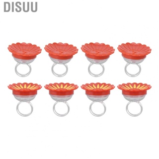 Disuu 4Pcs Portable Plastic Feeder Multi Purpose Flower Shaped Mini Bright Colored Finger Outdoor Bird Drinker