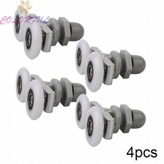 【COLORFUL】Shower Door Rollers Twin Bathroom Shower Door Roller Aluminum Alloy 4 Pieces