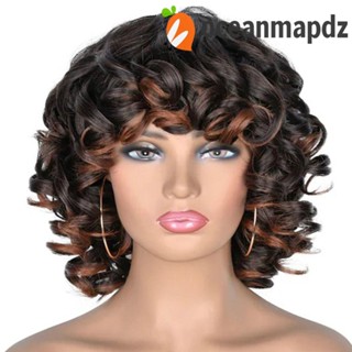 OCEANMAPDZ Afro Kinky วิกผมคอสเพลย์ ไฟเบอร์ สีแดง ทนความร้อน สําหรับผู้หญิง