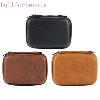 FALLFORBEAUTY กระเป๋าหนัง PU แบบแข็ง มีซิป ทนทาน สําหรับจัดเก็บสายหูฟัง USB