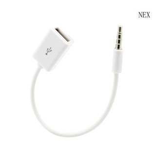 Nex อะแดปเตอร์แปลงแจ็ค AUX ตัวผู้ 3 5 มม. เป็น USB 2 0 Type A ตัวเมีย สําหรับรถยนต์