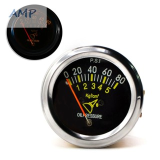 ⚡READYSTOCK⚡Oil Press Pressure Gauge Car Meter 1PC 0 ~ 80 PSI Black Metal Replacement